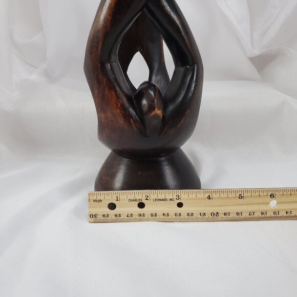 VTG Impressionist Ironwood Abstract Human Sculpture Handmade From Ghana 13.25" - Picture 4 of 14